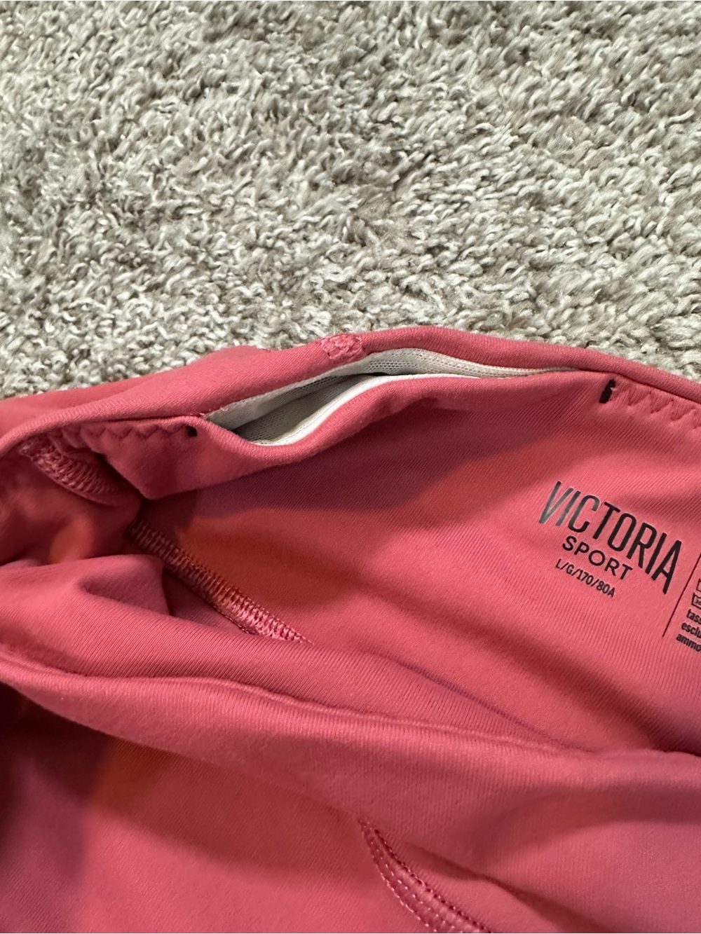 Victoria Secret the Knockout Coral Pink Criss Cross Leggings Size Large - Picture 6 of 13